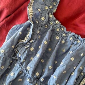 Old Navy Blue Floral Ruffle Blouse